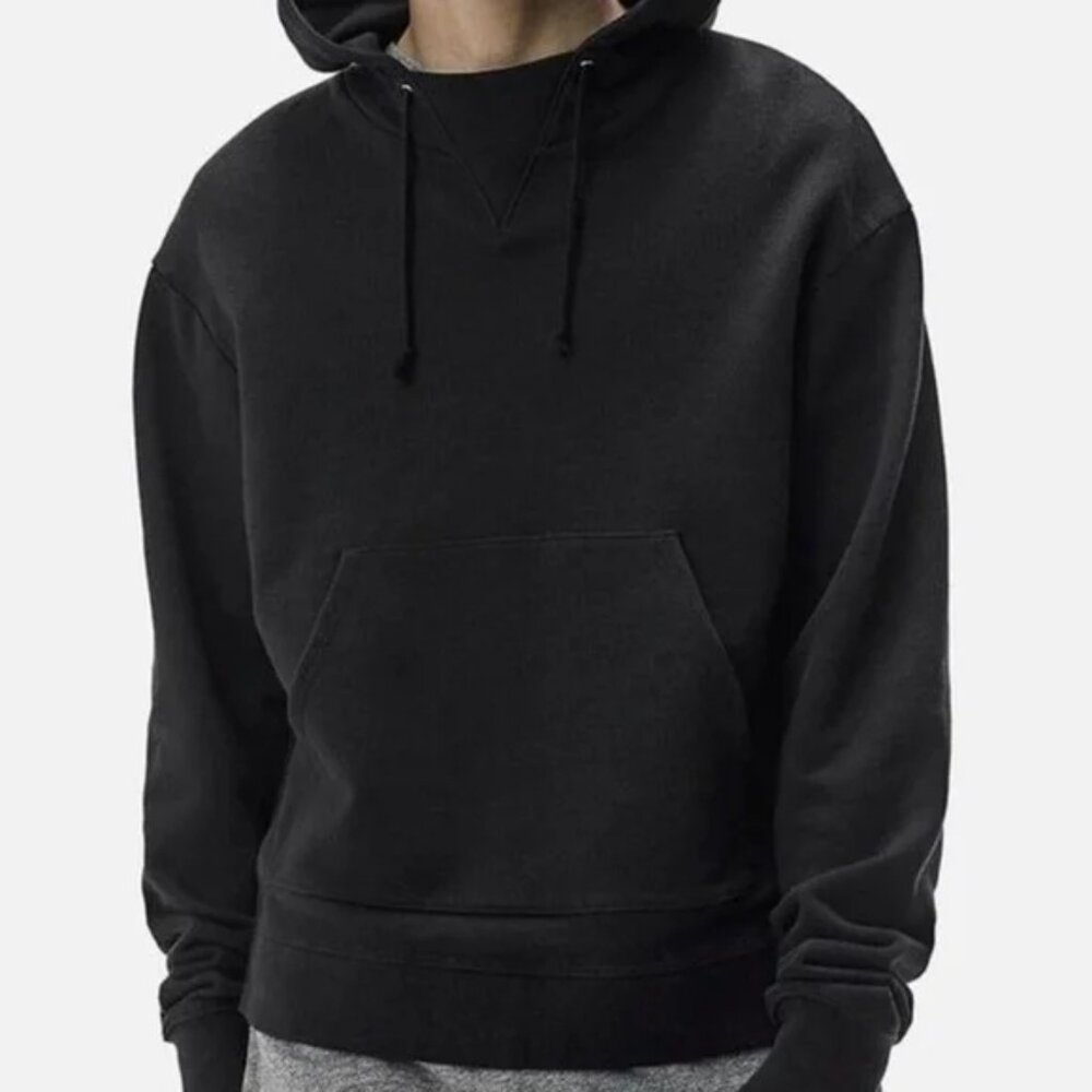 John Elliott Black Hoodie Size Medium (2) Fleece Lined Pullover.Made in the USA